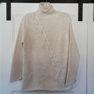 Coldwater Creek Diagonal Cable Mockneck Sweater